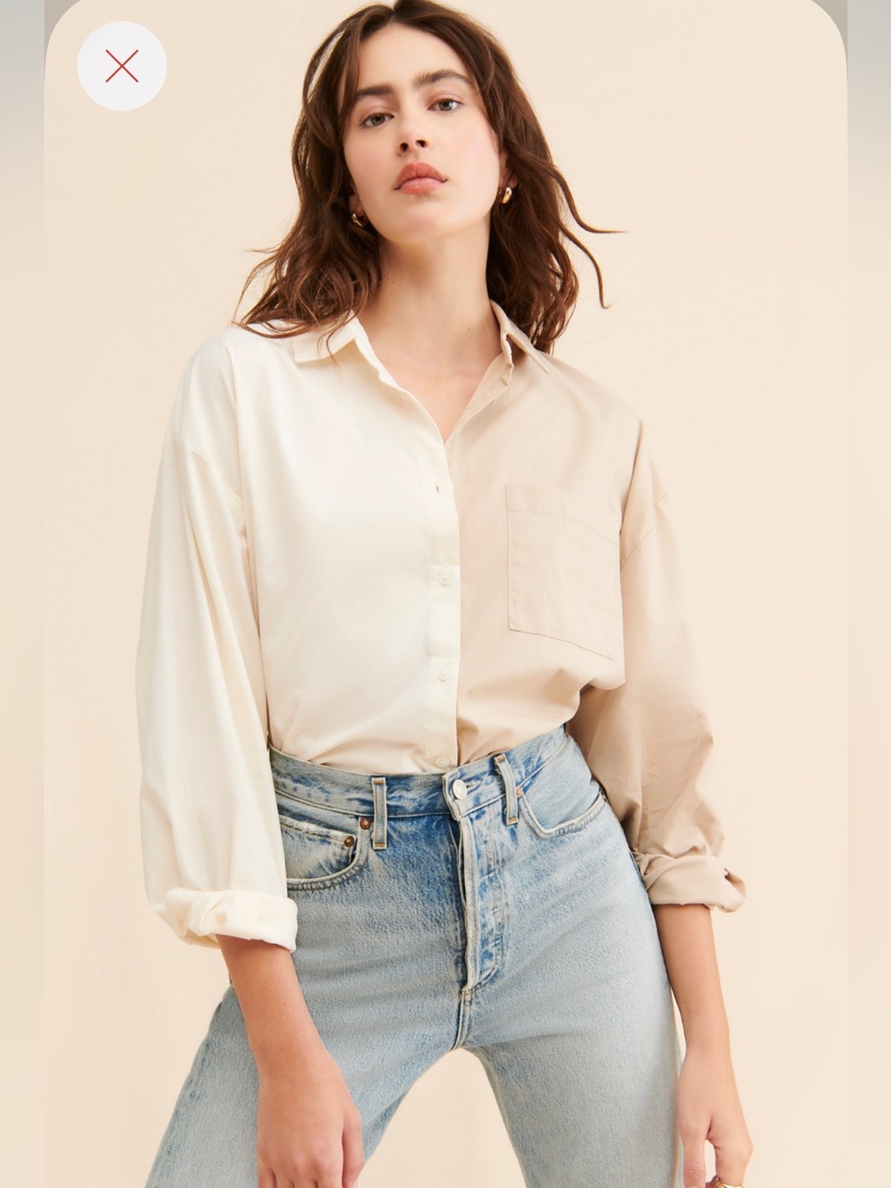 Pistola Sloane Button-front Colorblock Shirt size L
